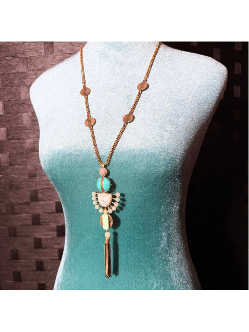 Stella & Dot Adjustable Totem Tassel pendant necklace